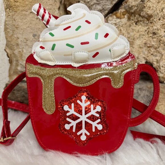 Christmas Hot Cocoa Cup Crossbody Bag - Picture 5 of 7